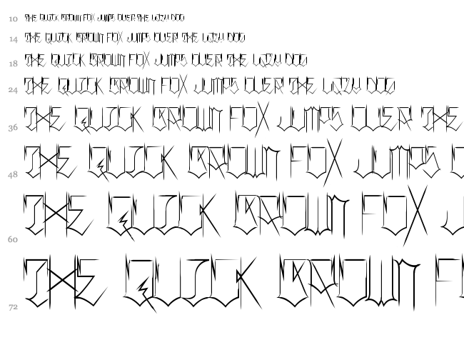 Locals Only font waterfall